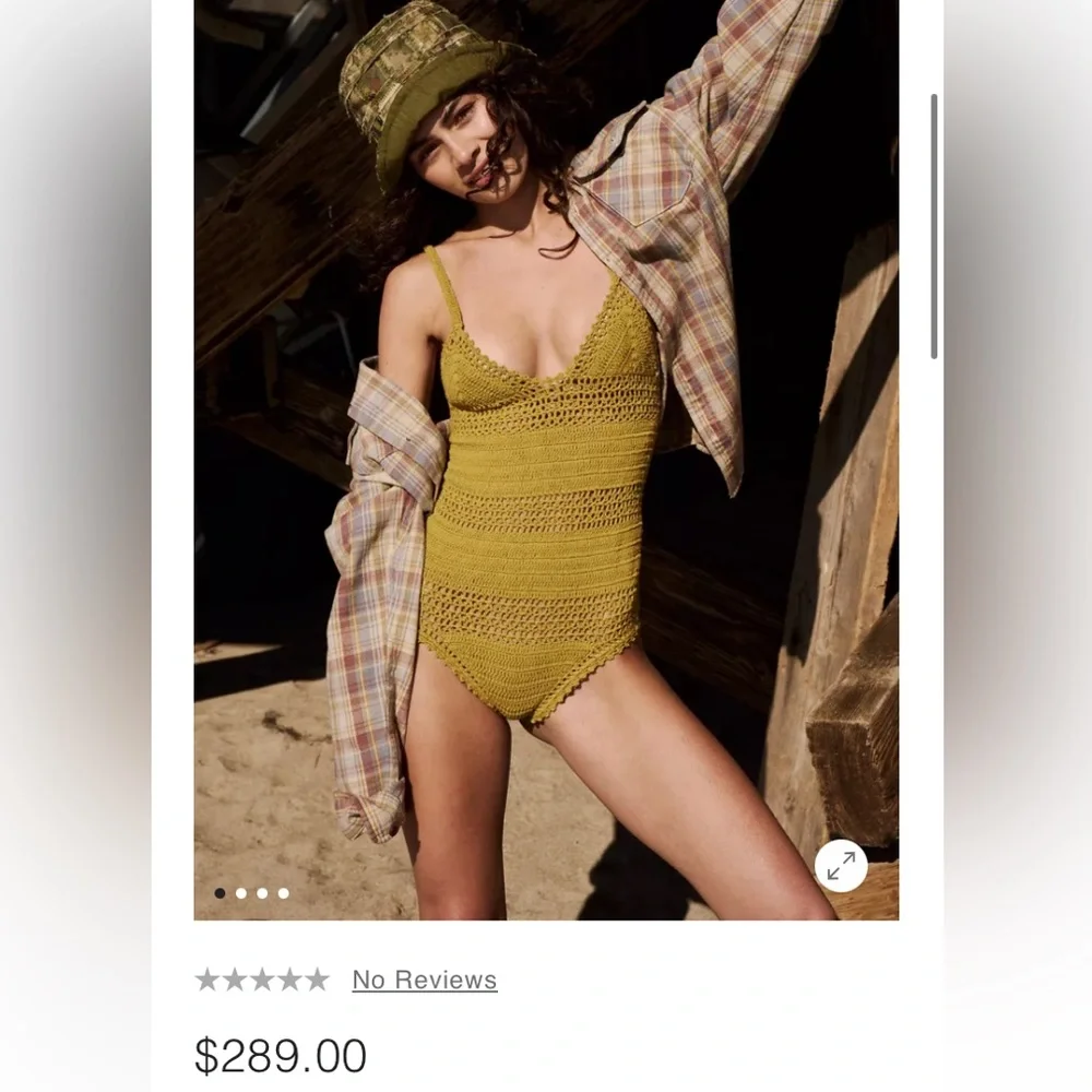 NWT!! She Made Me - Essential Crochet One-Piece Swimsuit Size Small - Picture 2 of 9